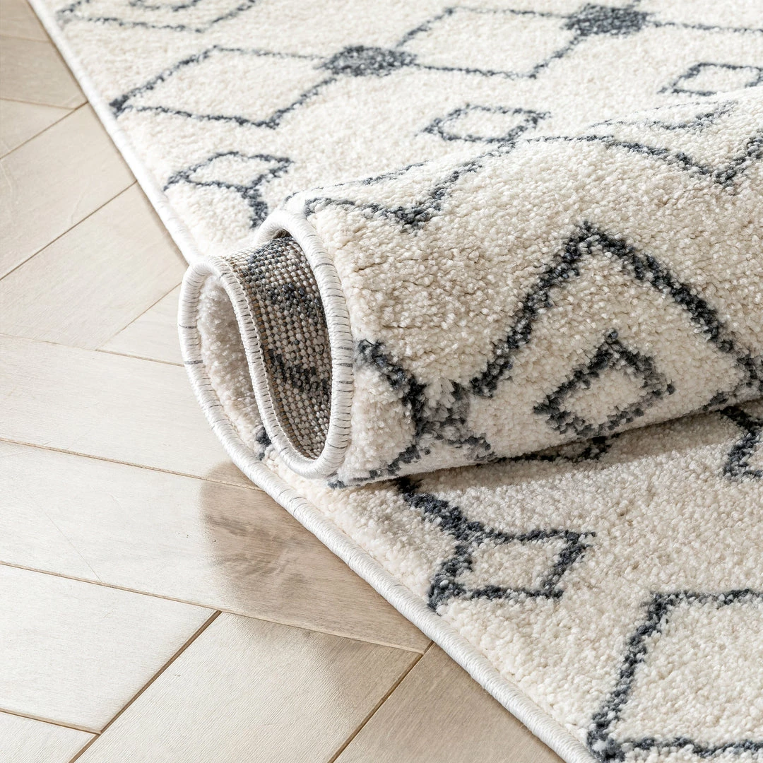 Well Woven Transistora Nordic Tribal Trellis Pattern Charcoal Ivory Rug 5 Well Woven Transistora Nordic Tribal Trellis Pattern Charcoal Ivory Rug