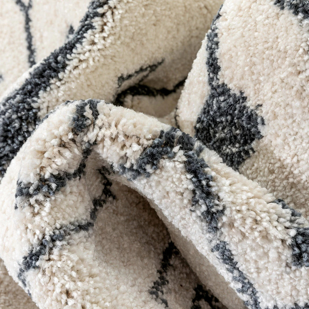 Well Woven Transistora Nordic Tribal Trellis Pattern Charcoal Ivory Rug 3 Well Woven Transistora Nordic Tribal Trellis Pattern Charcoal Ivory Rug