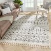 Well Woven Transistora Nordic Tribal Trellis Pattern Charcoal Ivory Rug