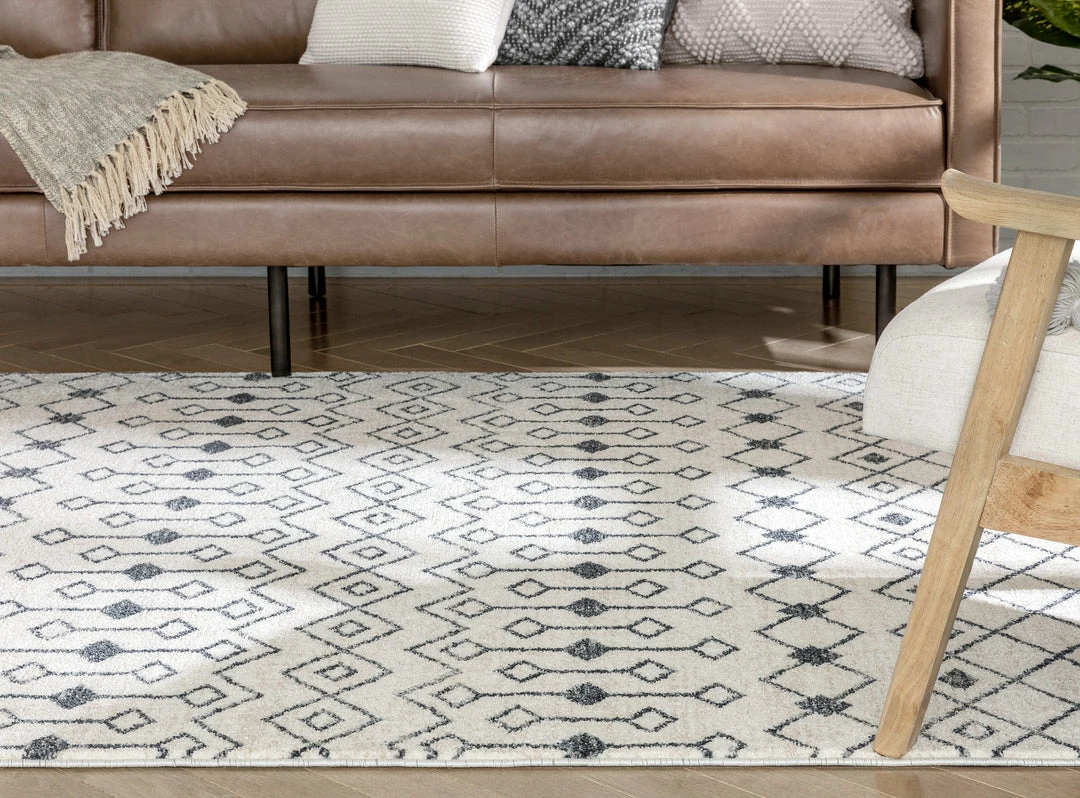 Well Woven Transistora Nordic Tribal Trellis Pattern Charcoal Ivory Rug 9 Well Woven Transistora Nordic Tribal Trellis Pattern Charcoal Ivory Rug