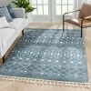 Well Woven Transistora Nordic Tribal Trellis Pattern Blue Rug