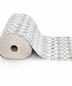 Well Woven Custom Size Runner Transistora Tribal Trellis Geometric Pattern Light Blue Ivory 27 Inch Wide X Choose Your Length Hallway Runner Rug