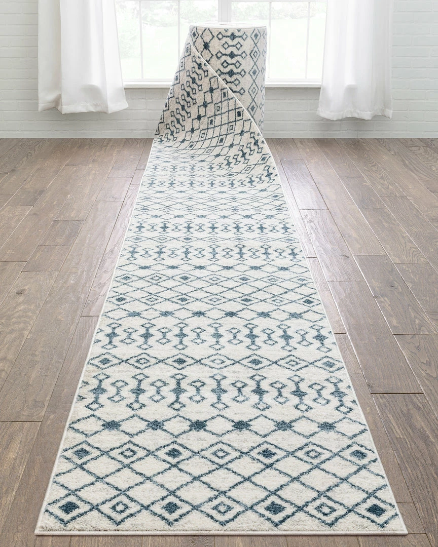 Well Woven Custom Size Runner Transistora Tribal Trellis Geometric Pattern Light Blue Ivory 27 Inch Wide X Choose Your Length Hallway Runner Rug 1 Well Woven Custom Size Runner Transistora Tribal Trellis Geometric Pattern Light Blue Ivory 27 Inch Wide X Choose Your Length Hallway Runner Rug