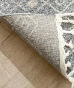 Well Woven Global Transistora Nordic Tribal Trellis Pattern Grey Rug