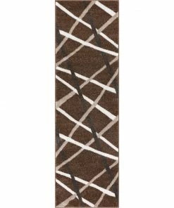 Well Woven Global Piku Brown Modern Geometric Lines Rug