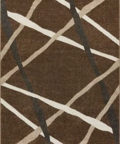 Well Woven Global Piku Brown Modern Geometric Lines Rug