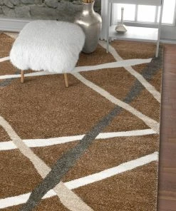 Well Woven Global Piku Brown Modern Geometric Lines Rug
