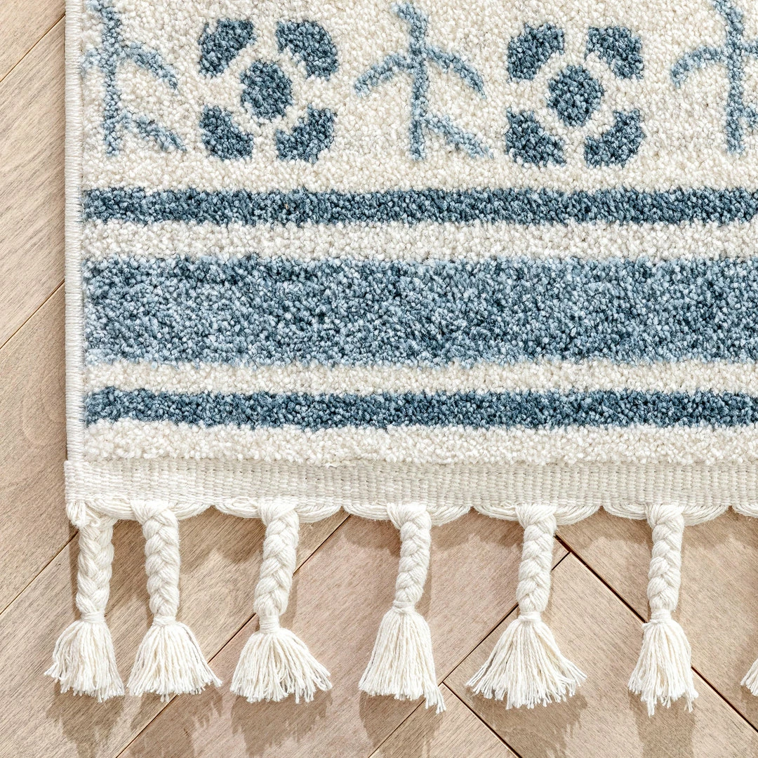 Well Woven Global Capa Nordic Tribal Ivory Blue Rug 4 Well Woven Global Capa Nordic Tribal Ivory Blue Rug