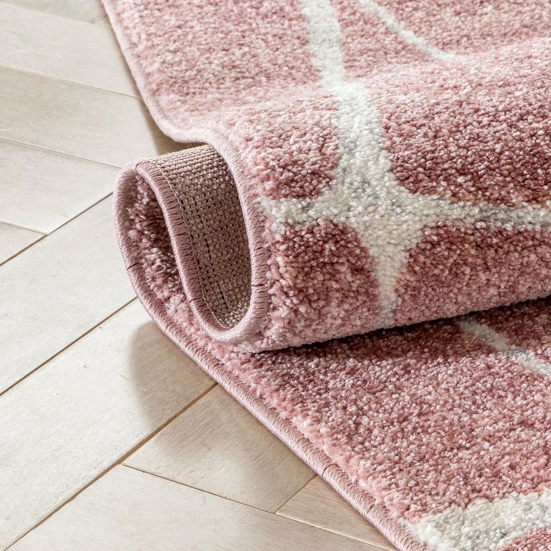 Well Woven Crisscross Nordic Geometric Pattern Blush Ivory Rug Global 11 Well Woven Crisscross Nordic Geometric Pattern Blush Ivory Rug Global