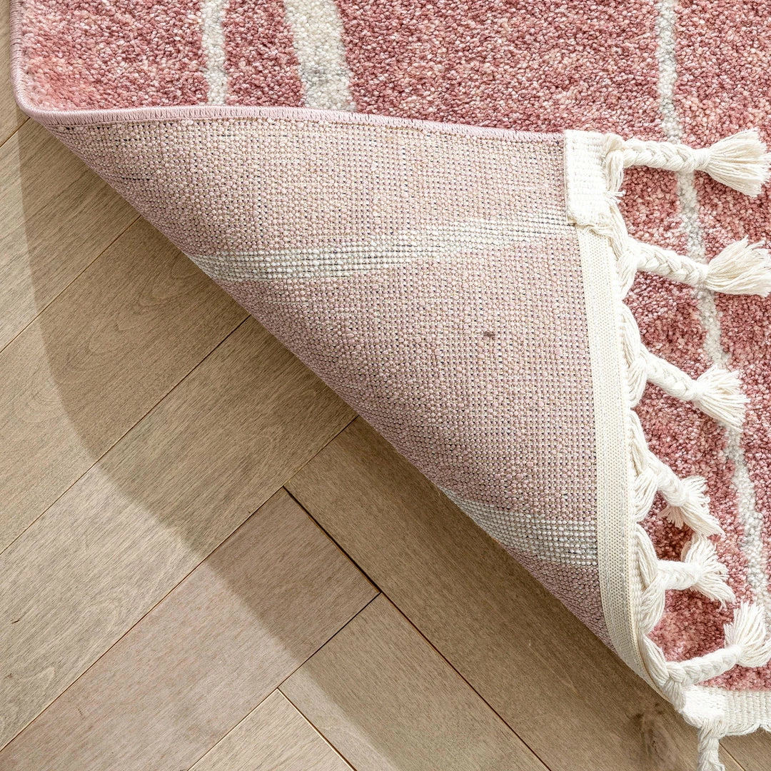 Well Woven Crisscross Nordic Geometric Pattern Blush Ivory Rug Global 5 Well Woven Crisscross Nordic Geometric Pattern Blush Ivory Rug Global