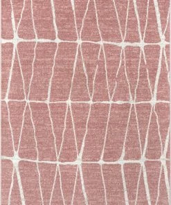 Well Woven Crisscross Nordic Geometric Pattern Blush Ivory Rug Global
