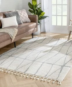 Well Woven Global Crisscross Nordic Geometric Pattern Ivory Rug