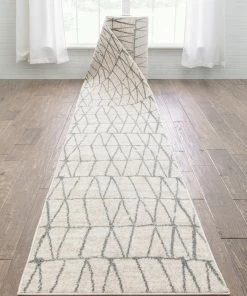 Well Woven Custom Size Runner Crisscross Retro Geometric Pattern Ivory Choose Your Width X Choose Your Length Hallway Runner Rug