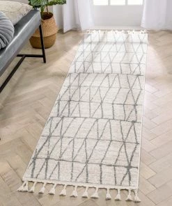 Well Woven Global Crisscross Nordic Geometric Pattern Ivory Rug
