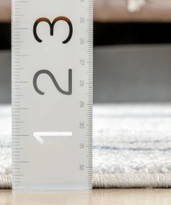 Well Woven Crisscross Nordic Geometric Pattern Blue Ivory Rug Global