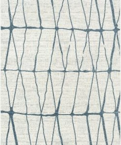 Well Woven Crisscross Nordic Geometric Pattern Blue Ivory Rug Global