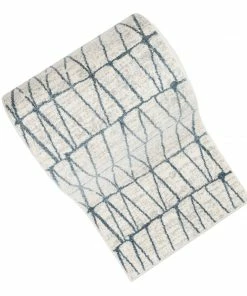 Well Woven Custom Size Runner Crisscross Retro Geometric Pattern Blue Ivory Choose Your Width X Choose Your Length Hallway Runner Rug