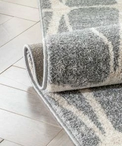 Well Woven Crisscross Nordic Geometric Pattern Grey Rug