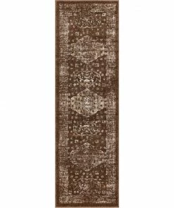 Well Woven Lila Brown Distressed Vintage Persian Tribal Rug Global