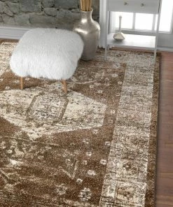 Well Woven Lila Brown Distressed Vintage Persian Tribal Rug Global