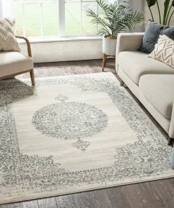 Well Woven Mora Ivory Traditional Vintage Persian Distressed Rug