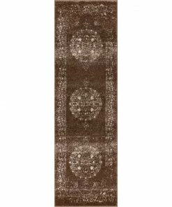 Well Woven Mora Brown Traditional Vintage Persian Distressed Rug