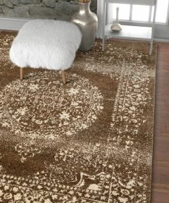 Well Woven Mora Brown Traditional Vintage Persian Distressed Rug