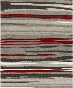 Well Woven Global Oscar Red Modern Abstract Lines Rug