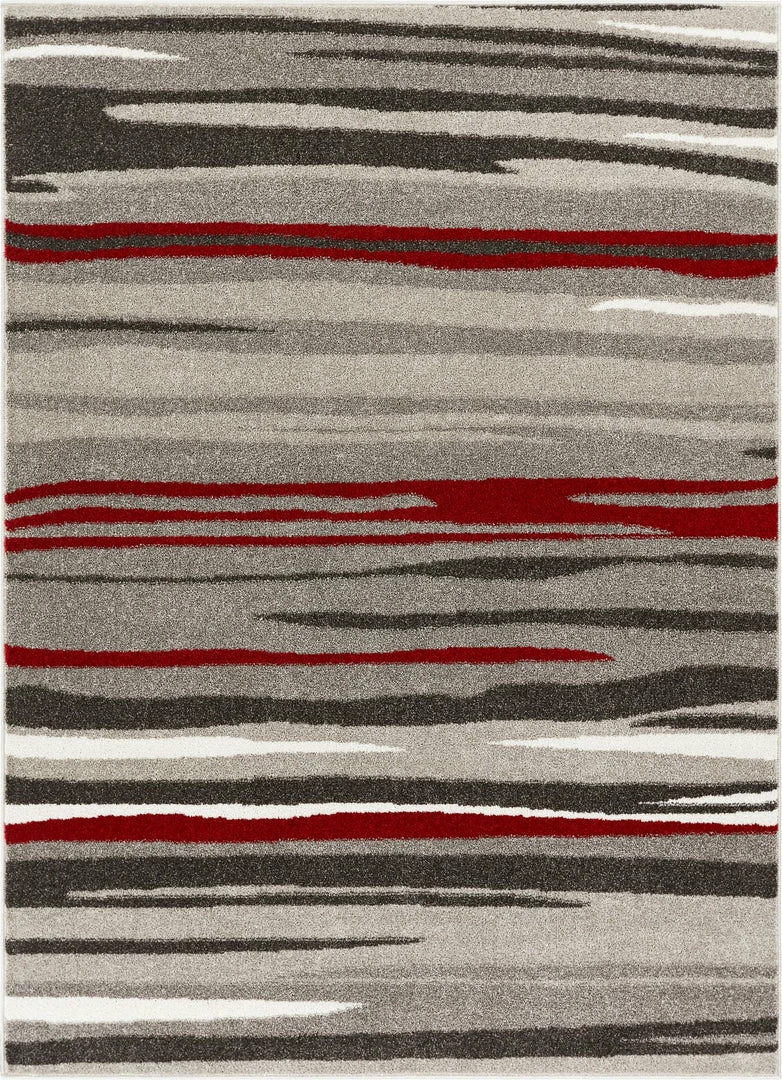 Well Woven Global Oscar Red Modern Abstract Lines Rug 1 Well Woven Global Oscar Red Modern Abstract Lines Rug