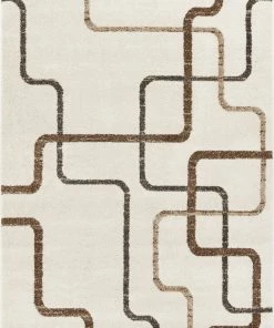 Well Woven Global Juillet Ivory Modern Geometric Solid Lines Rug