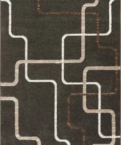 Well Woven Global Juillet Charcoal Modern Geometric Solid Lines Rug