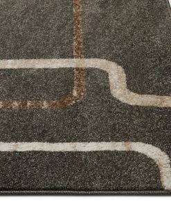 Well Woven Global Juillet Charcoal Modern Geometric Solid Lines Rug