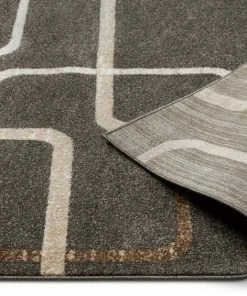 Well Woven Global Juillet Charcoal Modern Geometric Solid Lines Rug