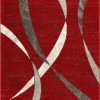 Well Woven Felicita Red Modern Lines Stripes Distressed Rug Global