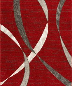 Well Woven Felicita Red Modern Lines Stripes Distressed Rug Global