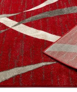 Well Woven Felicita Red Modern Lines Stripes Distressed Rug Global