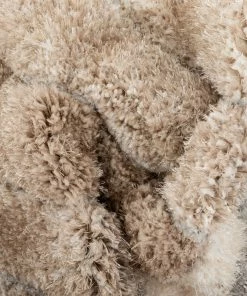 Well Woven Ucci Modern Modern Geometric Shag Beige 3D Textured Thick & Soft Shag Rug