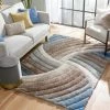 Well Woven Ucci Modern Modern Geometric Shag Beige 3D Textured Thick & Soft Shag Rug