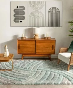 Well Woven Ucci Blue Modern 3D Textured Shag Rug By Chill Rugs Geometric