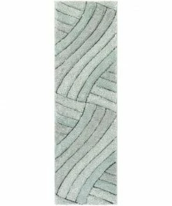 Well Woven Ucci Blue Modern 3D Textured Shag Rug By Chill Rugs Geometric