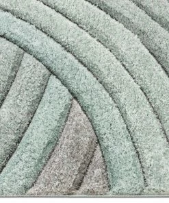 Well Woven Ucci Blue Modern 3D Textured Shag Rug By Chill Rugs Geometric