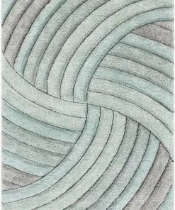 Well Woven Ucci Blue Modern 3D Textured Shag Rug By Chill Rugs Geometric