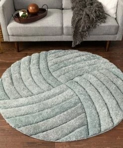 Well Woven Ucci Blue Modern 3D Textured Shag Rug By Chill Rugs Geometric