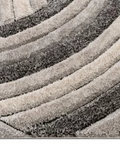 Well Woven Geometric Ucci Grey Modern 3D Textured Shag Rug