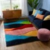 Well Woven Balboa Modern Abstract Shag Multi 3D Textured Thick & Soft Shag Rug Geometric