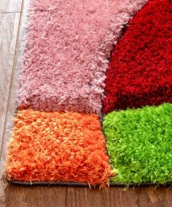 Well Woven Newport Modern Geometric Shag Multi 3D Textured Thick & Soft Shag Rug