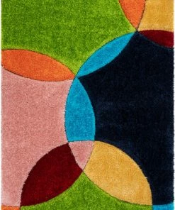 Well Woven Newport Modern Geometric Shag Multi 3D Textured Thick & Soft Shag Rug