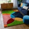 Well Woven Newport Modern Geometric Shag Multi 3D Textured Thick & Soft Shag Rug