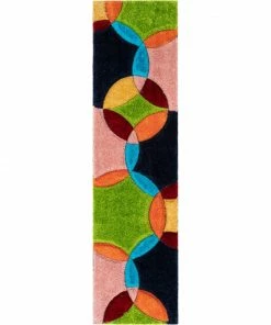 Well Woven Newport Modern Geometric Shag Multi 3D Textured Thick & Soft Shag Rug