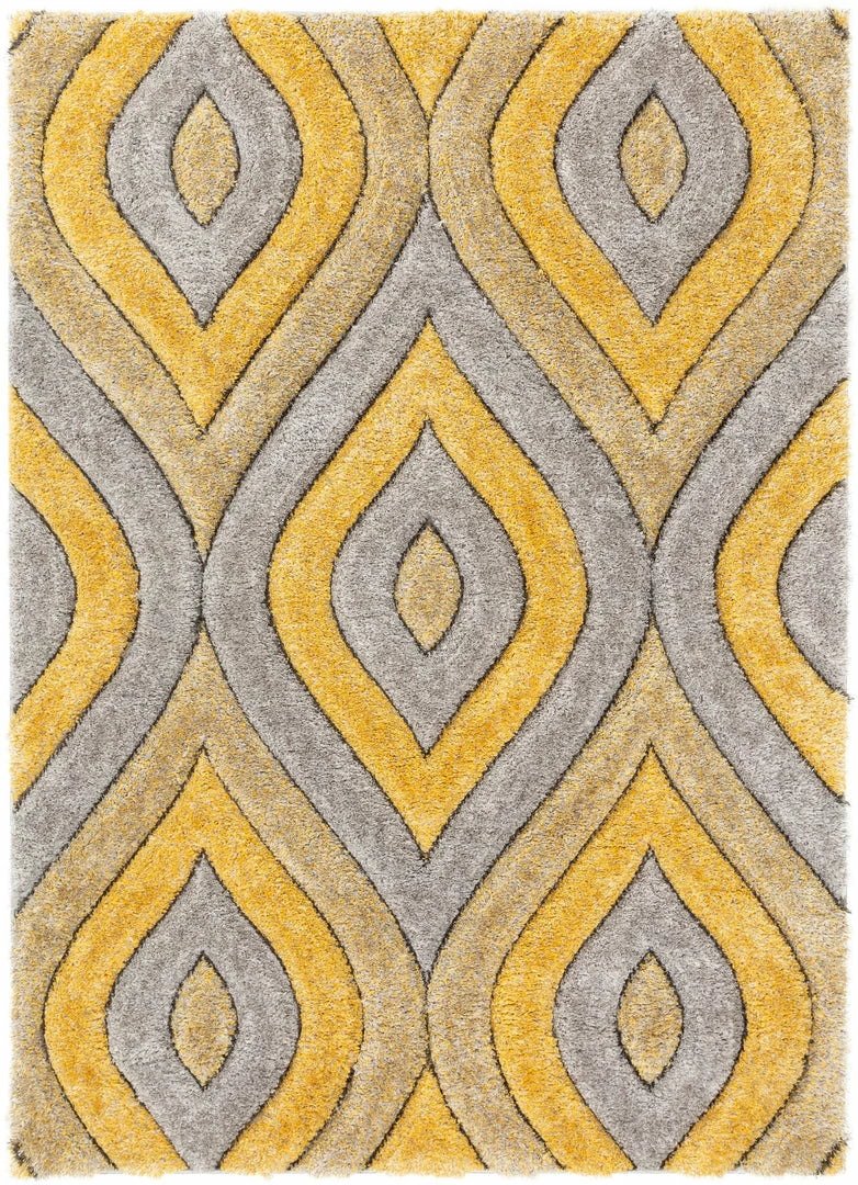 Well Woven Malibu Yellow Modern 3D Textured Shag Rug By Chill Rugs Geometric 1 Well Woven Malibu Yellow Modern 3D Textured Shag Rug By Chill Rugs Geometric